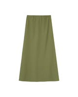Jupe longue en lin et coton vert Rousse