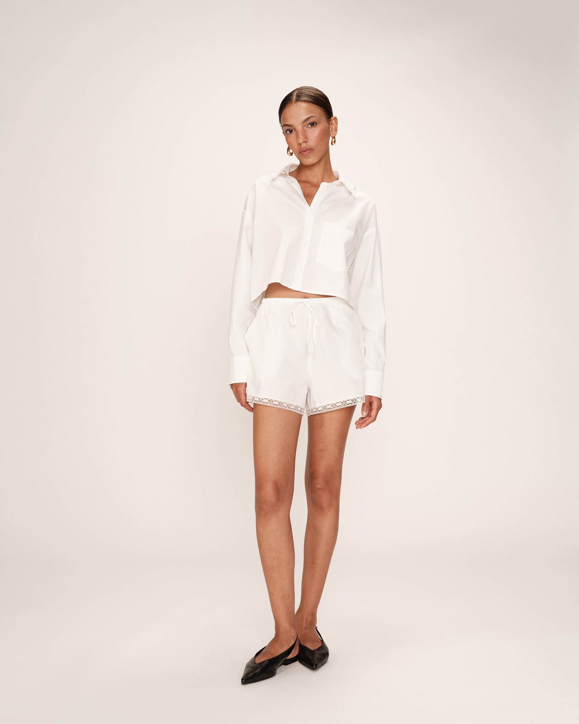 Oversized short shirt ecru Roxane_13215