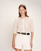 Eyelet embroidered blouse ecru Royale