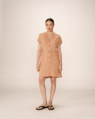 ROBE COURTE CAMEL ROZANA