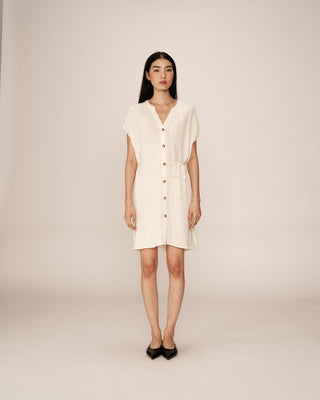 ROBE COURTE ECRU ROZANA