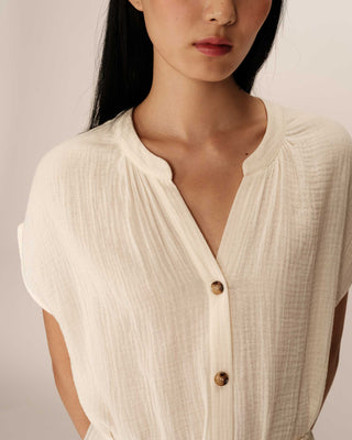 ROBE COURTE ECRU ROZANA