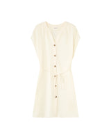 Robe courte en coton ecru Rozana
