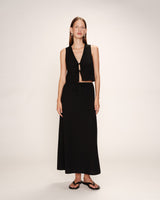 Knotted crop top black Rubens