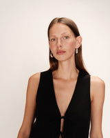 Knotted crop top black Rubens