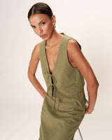 Knotted crop top vert Rubens