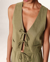 Knotted crop top vert Rubens