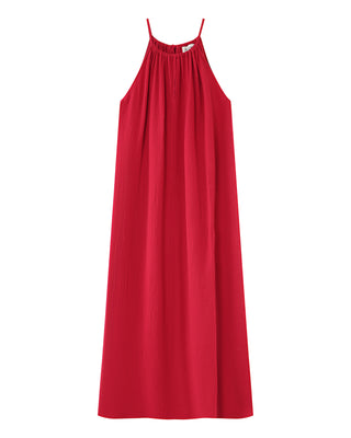 ROBE LONGUE CERISE RUBIS