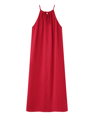 ROBE LONGUE CERISE RUBIS