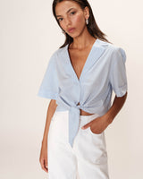 Striped cotton shirt bleu Ruth_13285
