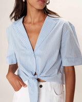 Striped cotton shirt bleu Ruth_13285