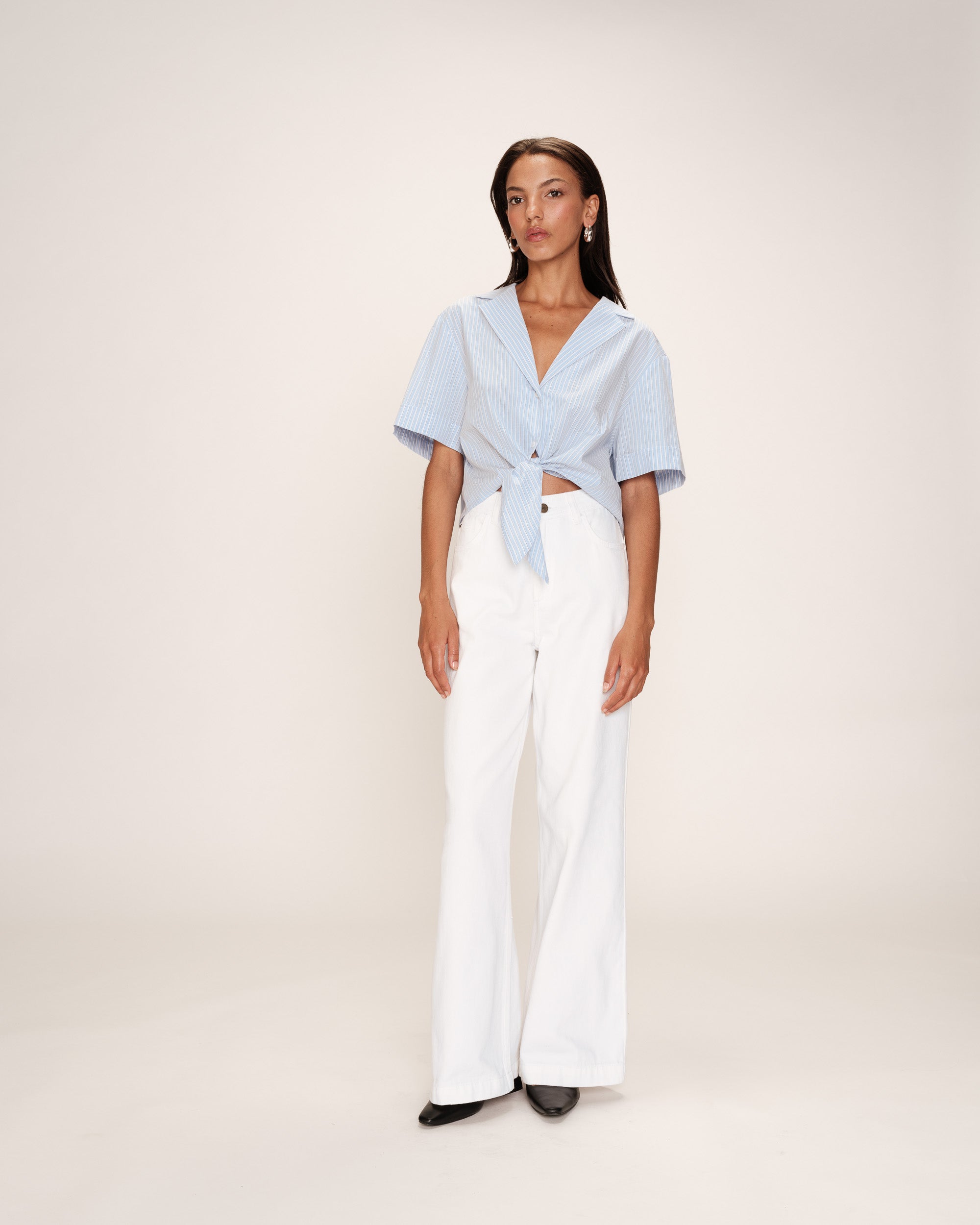 Striped cotton shirt bleu Ruth_13285