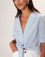 Striped cotton shirt bleu Ruth_13285
