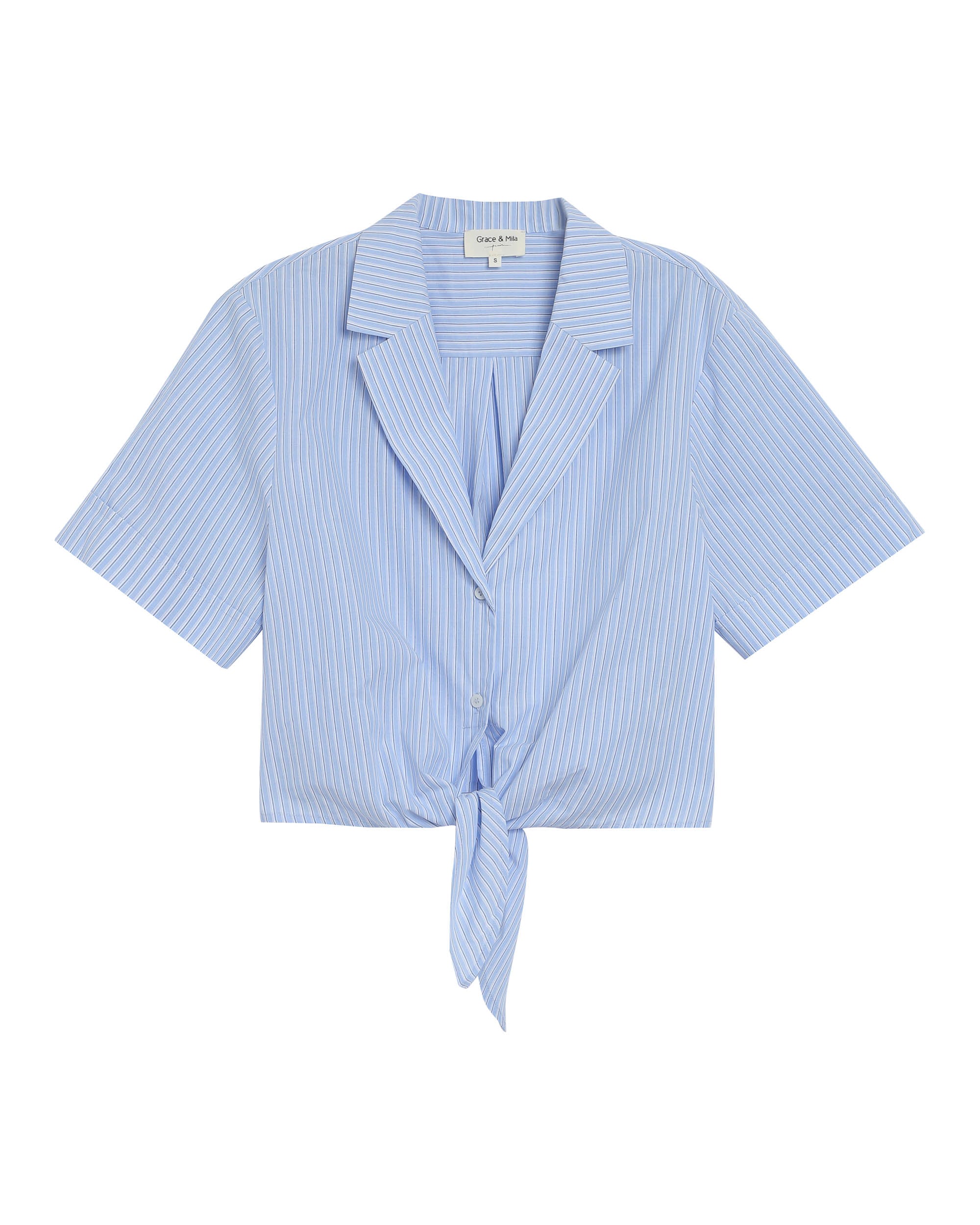 Striped cotton shirt bleu Ruth_13285