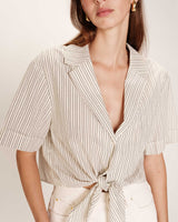 Striped cotton shirt ecru Ruth_13285
