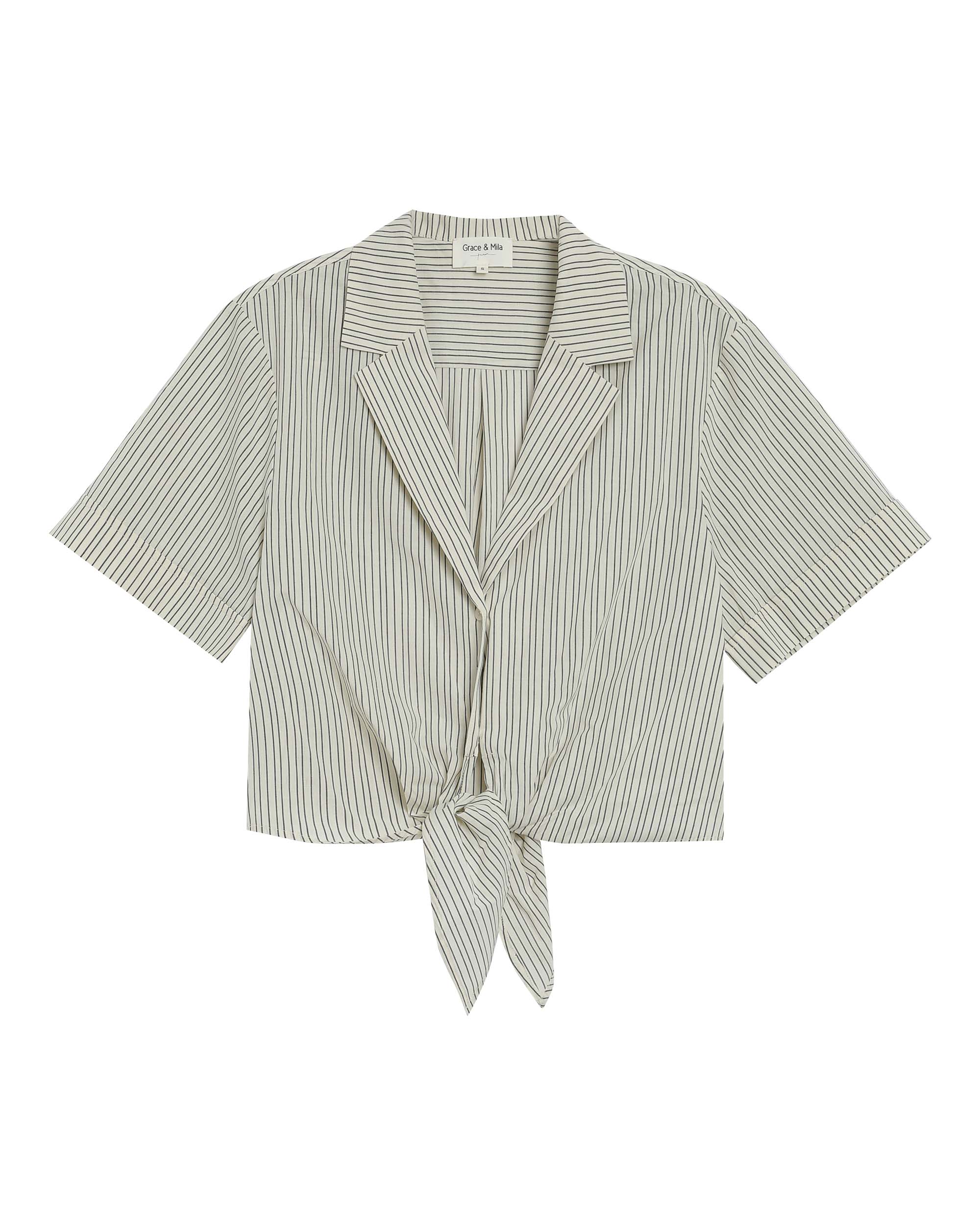 Striped cotton shirt ecru Ruth_13285