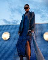 Long sequin dress navy Tori