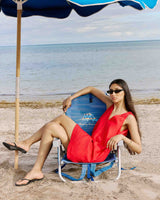 Vestido corto de lino con escote en V rouge Wynette