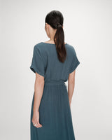 Robe longue portefeuille emeraude Pollen