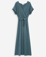 Robe longue portefeuille emeraude Pollen