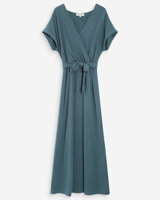 Robe longue portefeuille emeraude Pollen