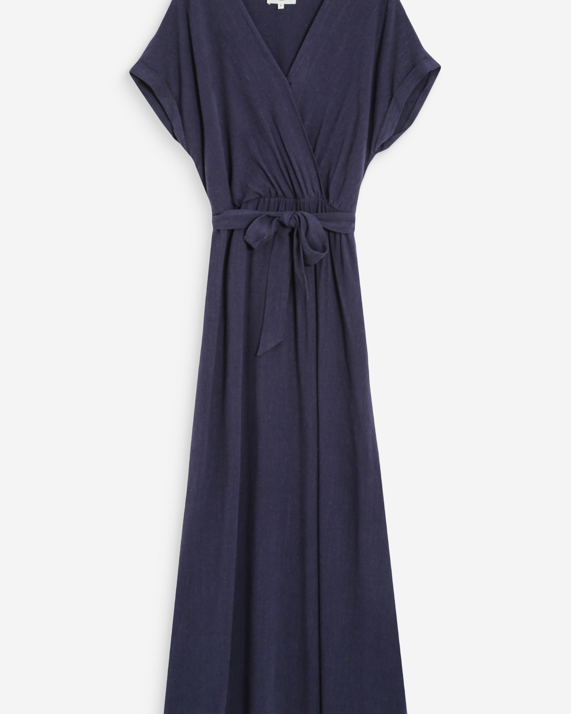 Robe longue portefeuille marine Pollen