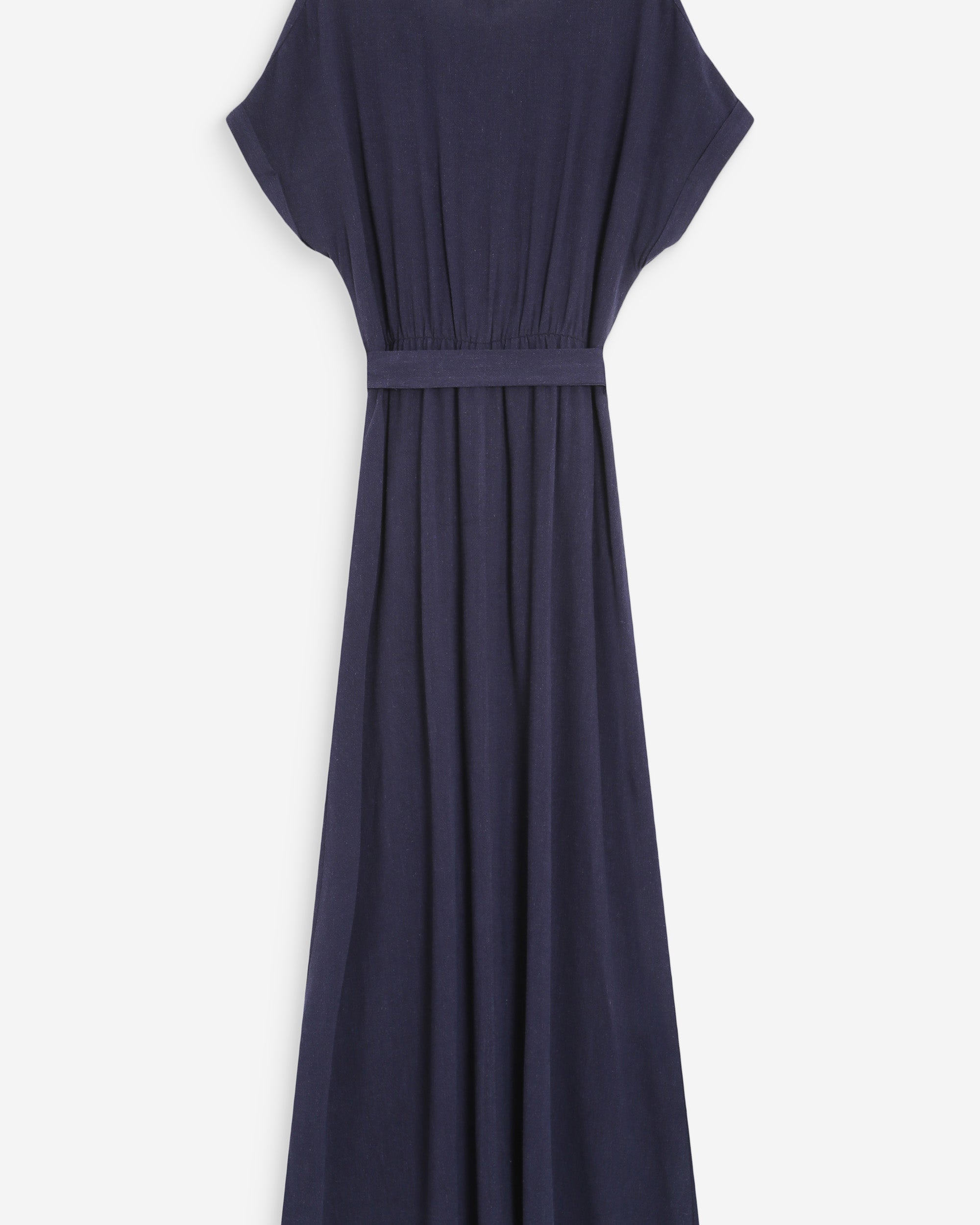 Robe longue portefeuille marine Pollen