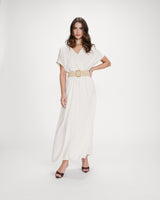 Robe longue portefeuille sable Pollen