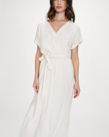 Robe longue portefeuille sable Pollen