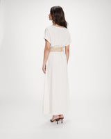 Robe longue portefeuille sable Pollen