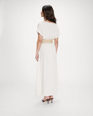 Robe longue portefeuille sable Pollen