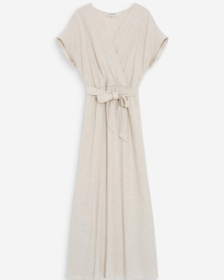 Robe longue portefeuille sable Pollen