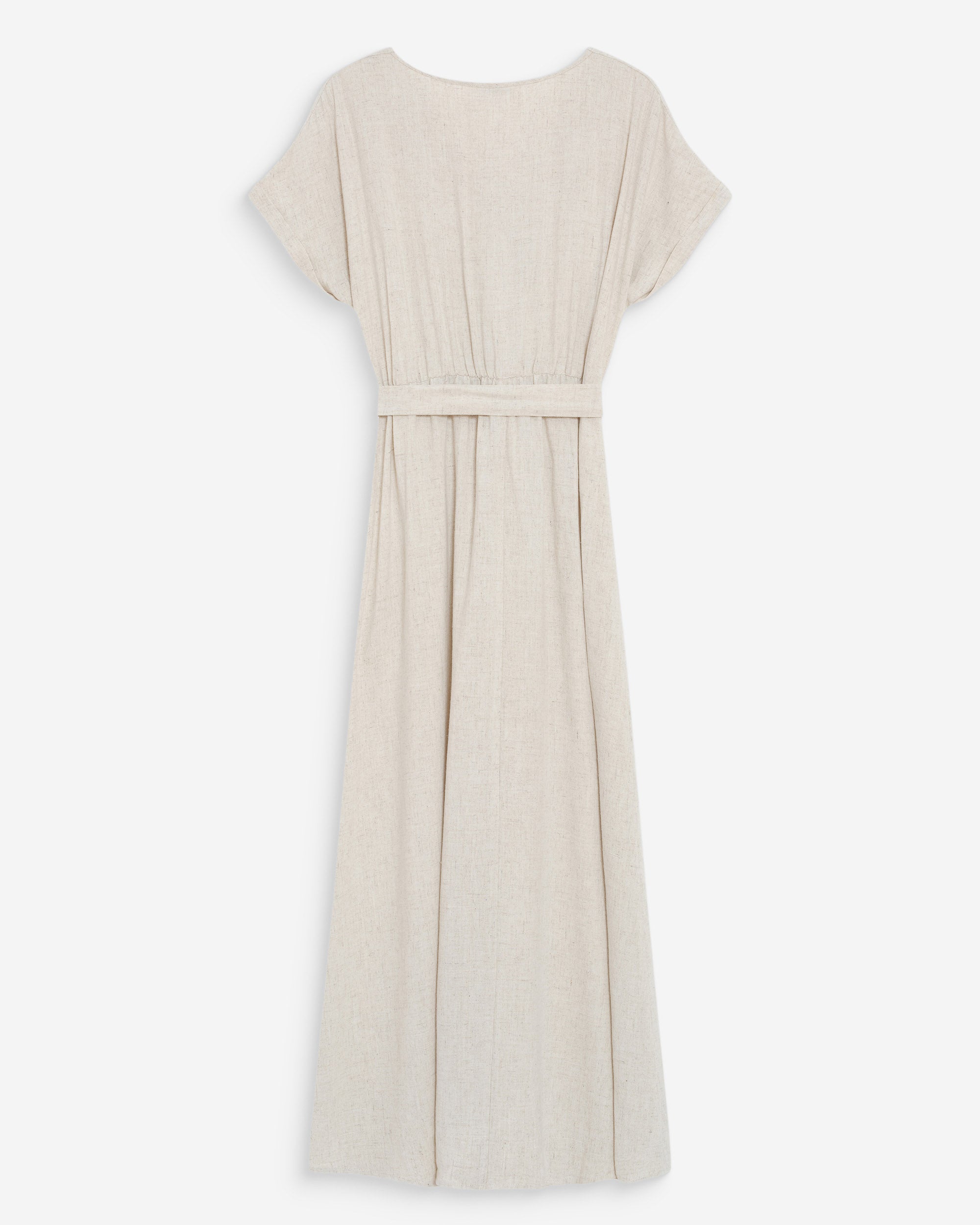 Vestido largo cruzado fluido con cinturón sable Pollen