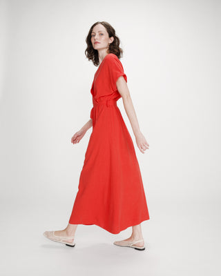 Robe longue portefeuille sanguine Pollen