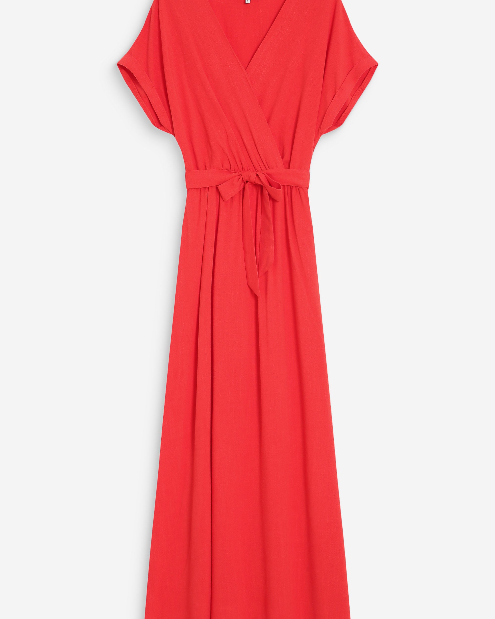 Robe longue portefeuille sanguine Pollen