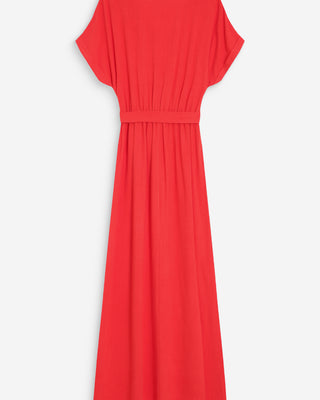 Robe longue portefeuille sanguine Pollen