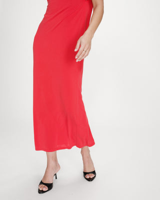 Vestido largo de modal con mangas cortas fuchsia Peace