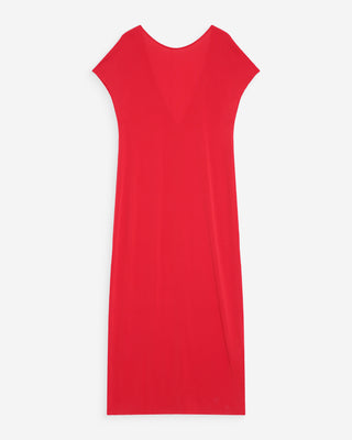 Vestido largo de modal con mangas cortas fuchsia Peace