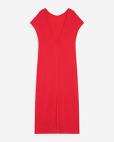 Vestido largo de modal con mangas cortas fuchsia Peace