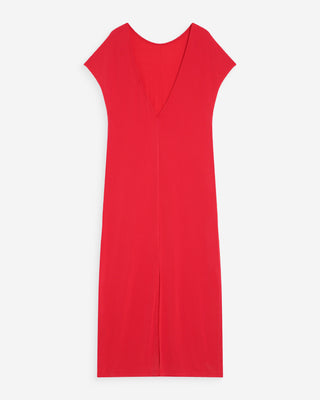 Vestido largo de modal con mangas cortas fuchsia Peace