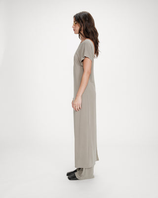 Robe longue en modal kaki Peace