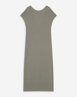 Vestido largo de modal con mangas cortas kaki Peace