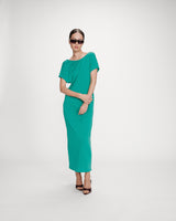 Robe longue en modal vert Peace