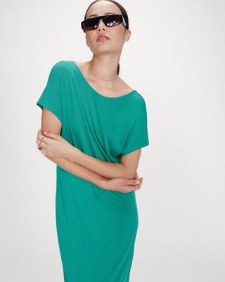 Robe longue en modal vert Peace