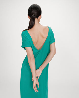 Robe longue en modal vert Peace