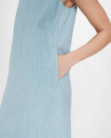 Robe courte droite sans manches en jean stripedblue Vanessa