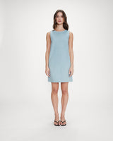 Robe courte droite sans manches en jean stripedblue Vanessa