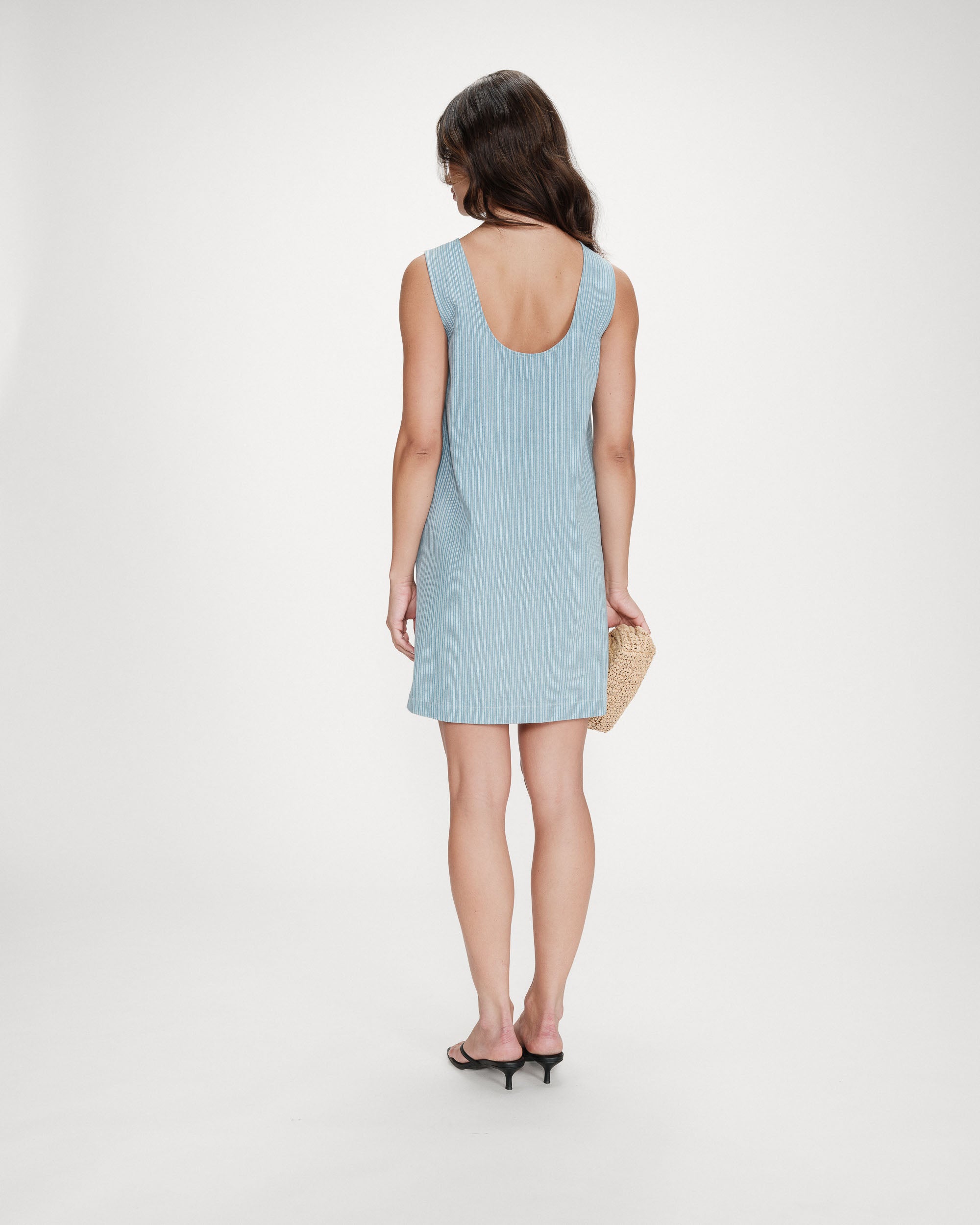 Robe courte en jean stripedblue Vanessa