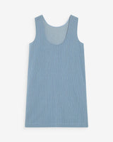 Robe courte droite sans manches en jean stripedblue Vanessa