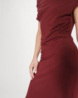 Vestido largo drapeado cherry Vanity
